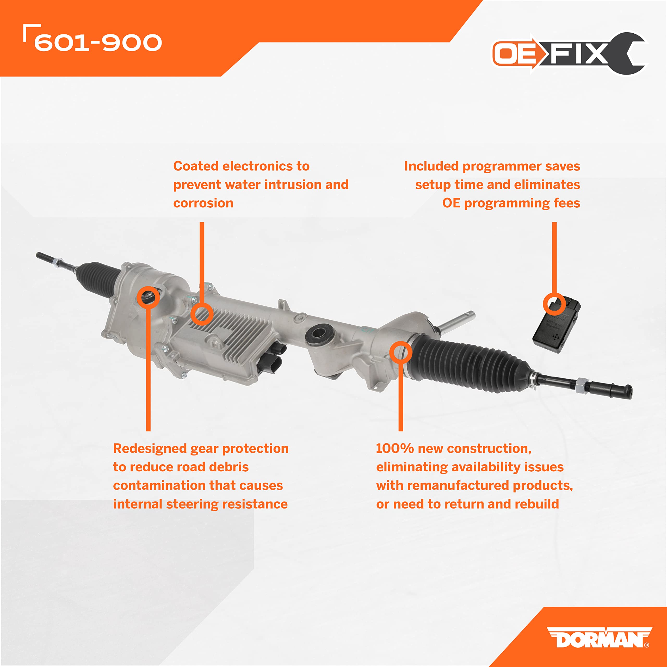 Dorman 601-900 New Electronic Power Steering Rack Compatible with Select Ford Models without Max Trailer Tow Package (OE Fix) - Image 5