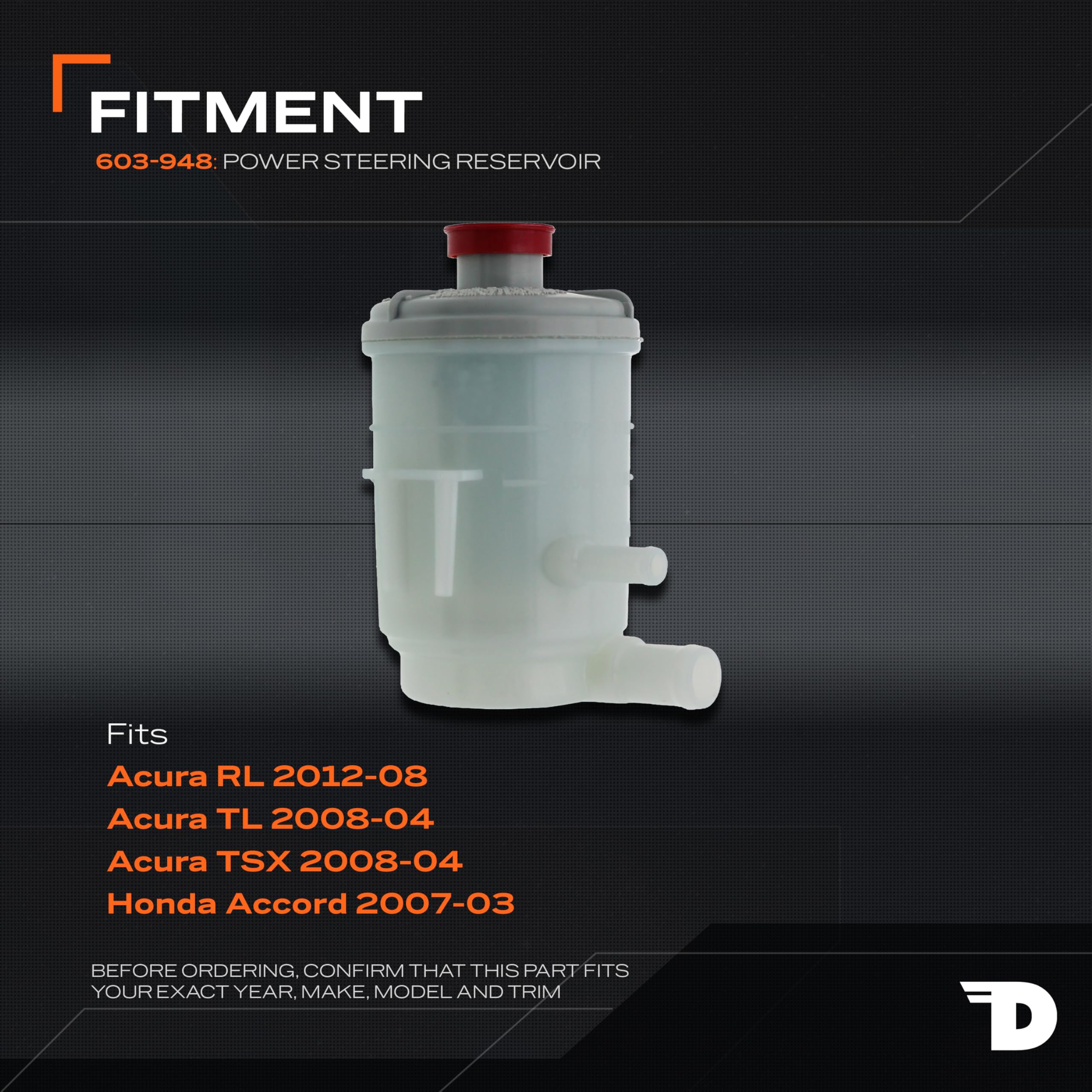 Dorman 603-948 Power Steering Reservoir with Cap Compatible with Select Acura / Honda Models - Image 3