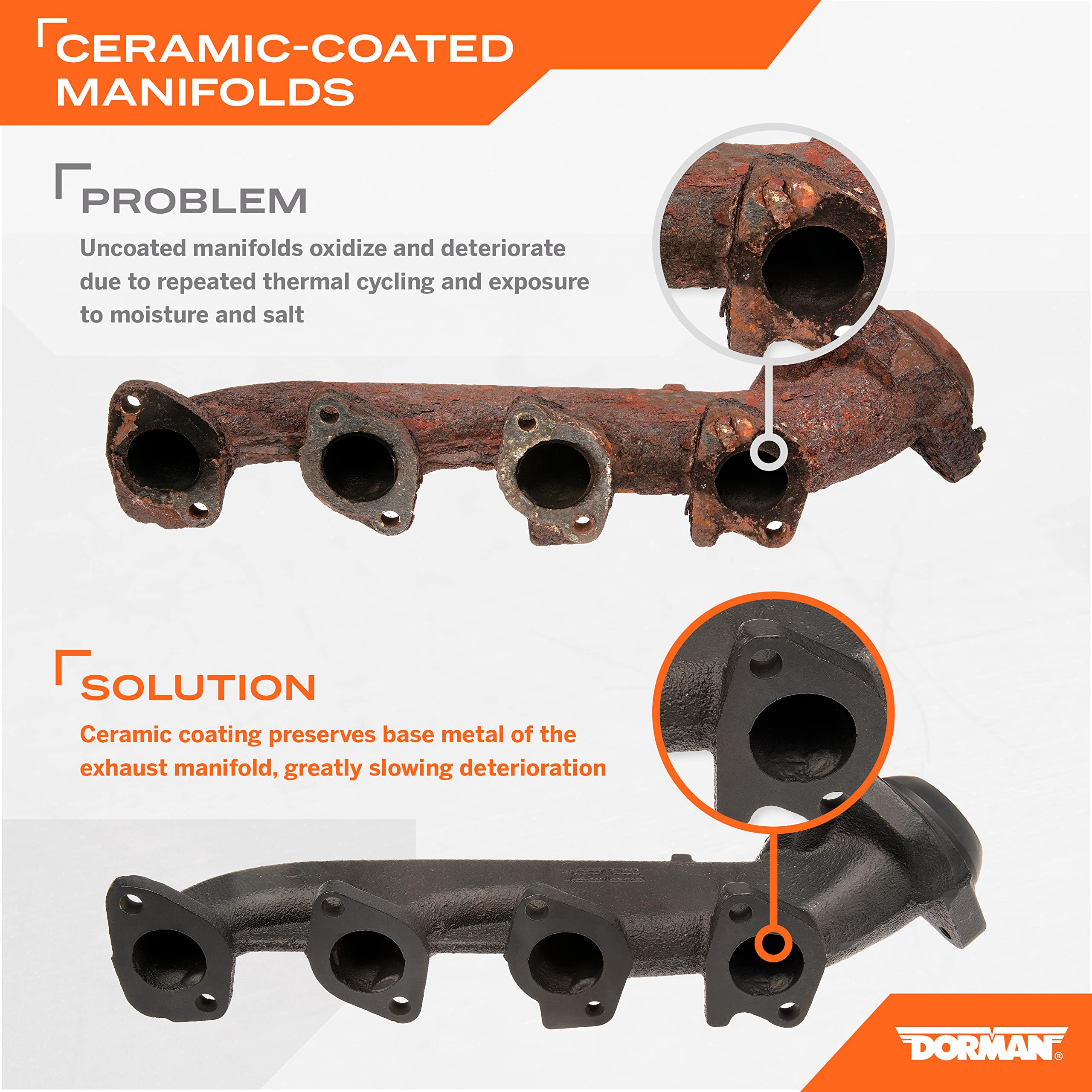 Dorman 674-694XD Passenger Side Ceramic Coated Exhaust Manifold Kit Compatible with Select Ford/Lincoln Models - Image 3